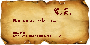 Marjanov Rózsa névjegykártya